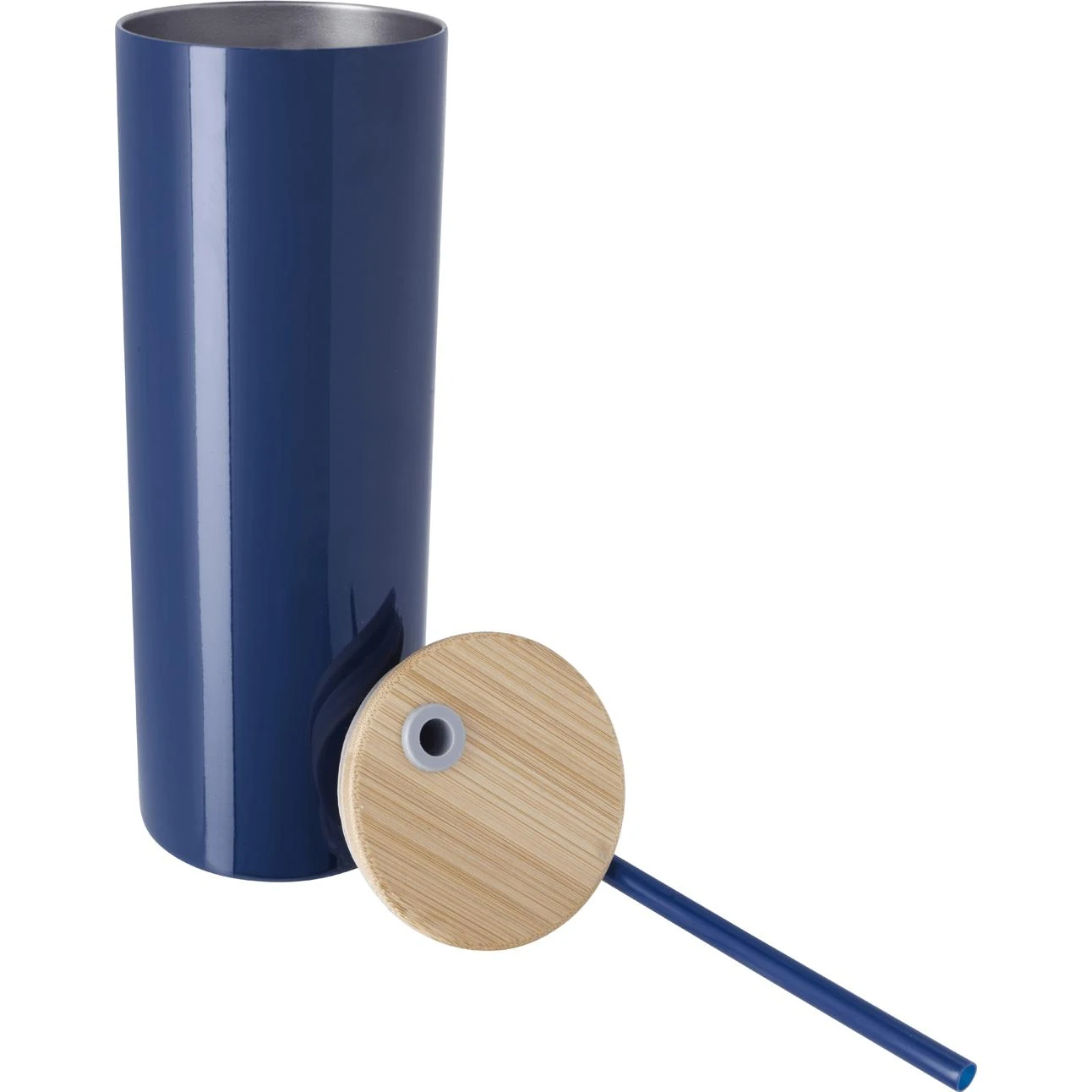 Double Wall Stainless Steel Tumbler With Bamboo Lid And Straw (20 Oz.) - Image 3