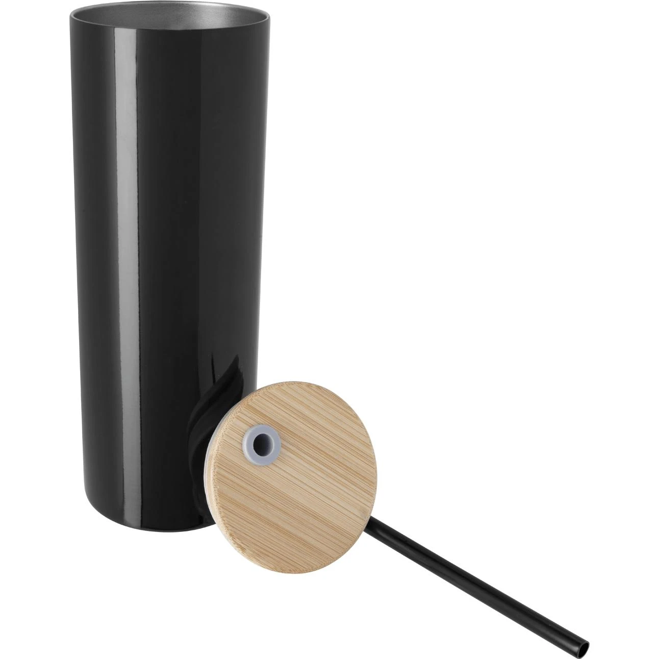 Double Wall Stainless Steel Tumbler With Bamboo Lid And Straw (20 Oz.) - Image 5