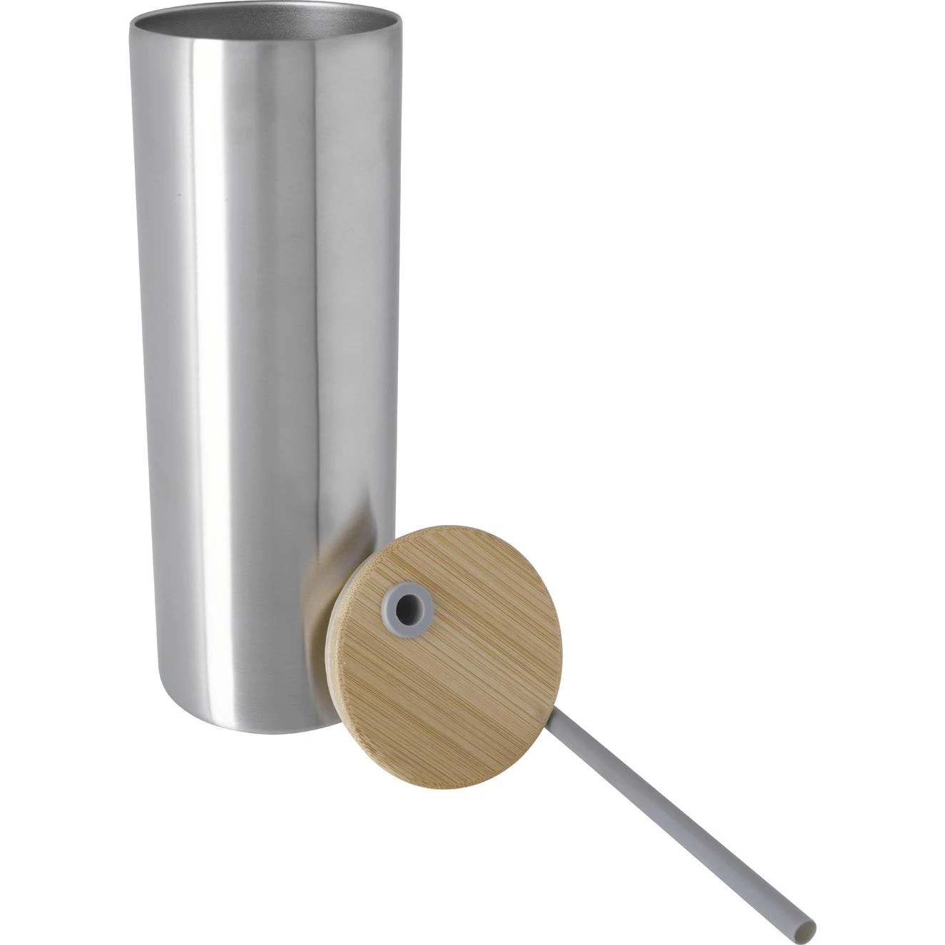 Double Wall Stainless Steel Tumbler With Bamboo Lid And Straw (20 Oz.) - Image 7