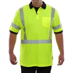 Hi Vis Pocketed Safety Polo Shirt With Comfort Trim (Unisex)
