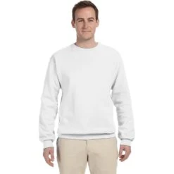 Jerzees Adult NuBlend Fleece Crew Sweatshirt (Men's, White)