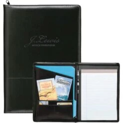Script Zippered Padfolio