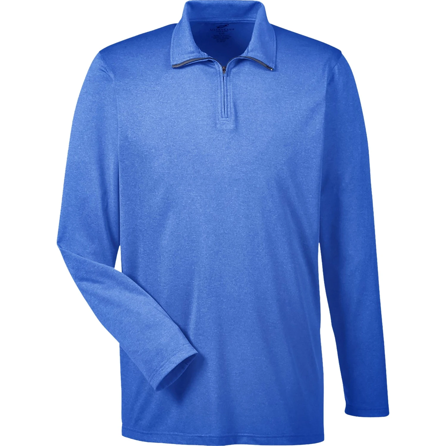 UltraClub Cool And Dry Heathered Performance Quarter-Zip Shirt (Men's) - Image 9