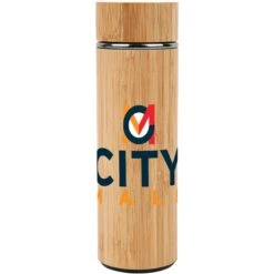 Vacuum Sealed Eco Bamboo Water Bottle (16 Oz.)