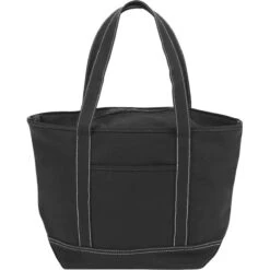 Zippered Solid Color Boat Tote Bag